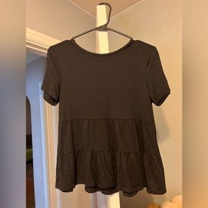 Black top with ruffles